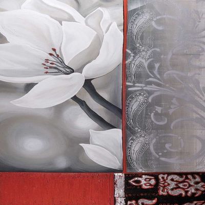 Bohemia Flora White by Jasmin Zara Copley - 12x18 Art Print Poster