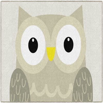 Flagship Carpets Woodland Owl Classroom Area Rug for Indoor Classroom Learning or Kid Bedroom Educational Play Mat, 5'x7'6"