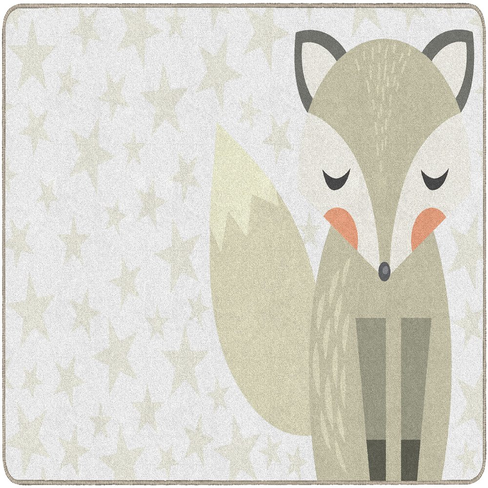 Flagship Carpets Woodland Fox Classroom Area Rug for Indoor Classroom Learning or Kid Bedroom Educational Play Mat, 5'x7'6" Neutral