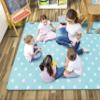Flagship Carpets Hello Sunshine Polka Dots Classroom Area Rug for Indoor Classroom Learning or Kid Bedroom Educational Play Mat, 5'x7'6" view 2