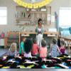 Flagship Carpets Hello Sunshine Unicorns Classroom Area Rug for Indoor Classroom Learning or Kid Bedroom Educational Play Mat, 5'x7'6" view 2