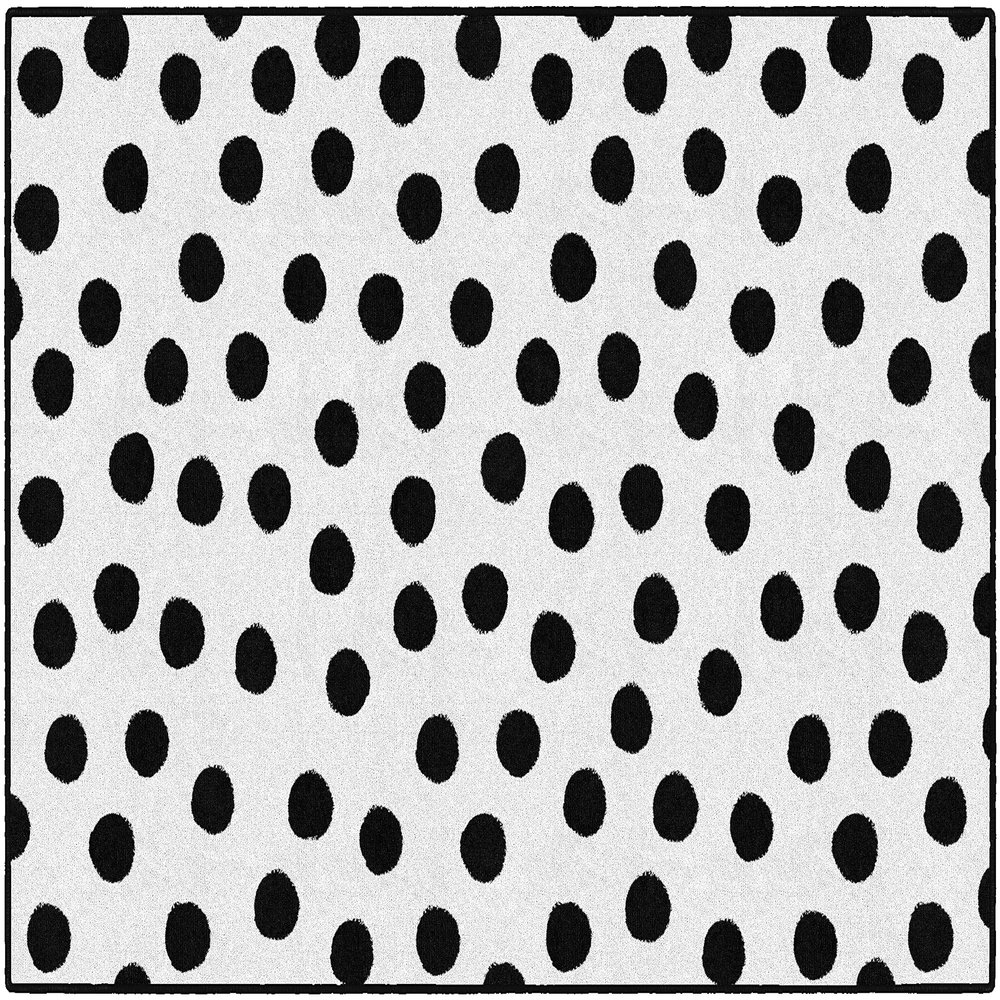 Flagship Carpets Picasso Painted Dots Classroom Area Rug for Indoor Classroom Learning or Kid Bedroom Educational Play Mat, 5'x7'6", White