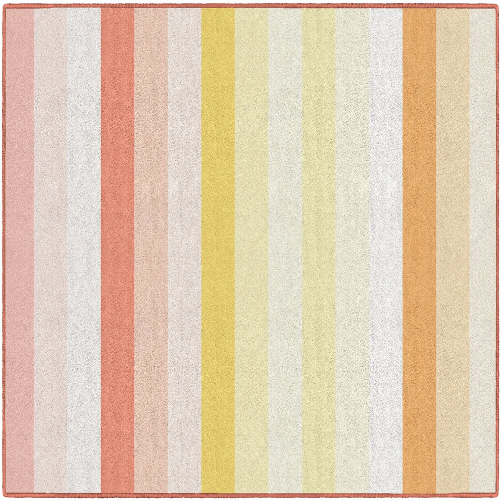 Flagship Carpets Simply Safari Sunset Stripes Classroom Area Rug for Indoor Classroom Learning or Kid Bedroom Educational Play Mat, 5'x7'6"