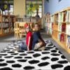 Flagship Carpets Black on White Safari Dot Classroom Area Rug for Indoor Classroom Learning or Kid Bedroom Educational Play Mat, 5'x7'6" view 2