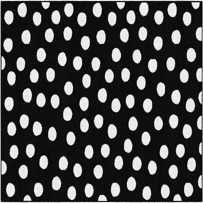 Flagship Carpets Picasso Painted Dots Classroom Area Rug for Indoor Classroom Learning or Kid Bedroom Educational Play Mat, 5'x7'6", Black