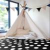 Flagship Carpets Picasso Painted Dots Classroom Area Rug for Indoor Classroom Learning or Kid Bedroom Educational Play Mat, 5'x7'6", Black view 2