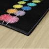 Flagship Carpets Rainbow Poms Classroom Area Rug for Indoor Classroom Learning or Kid Bedroom Educational Play Mat, 7'6"x12', Black view 4