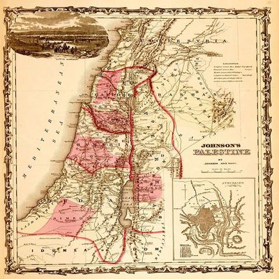 Palestine 1862 by Vintage Maps - 22x28 Art Print Poster