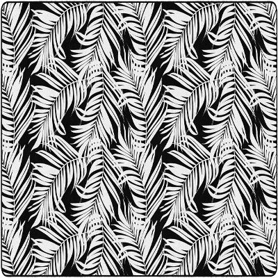 Flagship Carpets Black and White Fern Classroom Area Rug for Indoor Classroom Learning or Kid Bedroom Educational Play Mat, 7'6"x12'