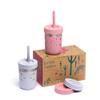 Elk and Friends 10oz Stainless Steel Kids + Toddler Drinking Cups | The Original Mason Jar with Sleeves + Lids | Silicone Straws | Smoothies | Storage Jar | Spill Resistant | Dishwasher Safe | 2 Pack view 1