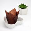 200pcs Tulip Cupcake Liners, Standard Greaseproof Paper Baking Cups Muffin Liners Holders Perfect for Bridal Showers, Baby Showers, Birthday Parties, Banquets, and Catering Events (Brown) view 4