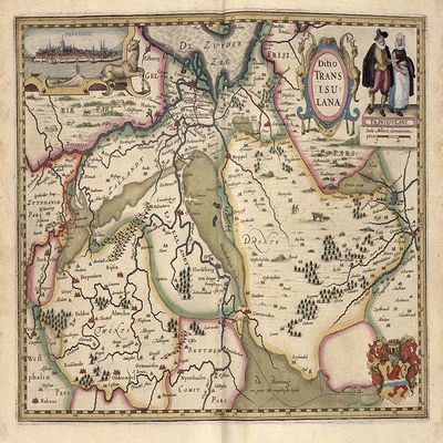 The Area around Deventer Netherlands by Vintage Maps - 28X22 Art Print Poster