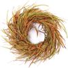 24 Inch Fall Wreath for Front Door Harvest Wreaths with Wheat Leaves and Wheat Ear, Large Autumn Wreath Decor for Farmhouse Wall Window Home Decoration and Halloween Christmas Thanksgiving Celebration view 1