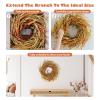 24 Inch Fall Wreath for Front Door Harvest Wreaths with Wheat Leaves and Wheat Ear, Large Autumn Wreath Decor for Farmhouse Wall Window Home Decoration and Halloween Christmas Thanksgiving Celebration view 3