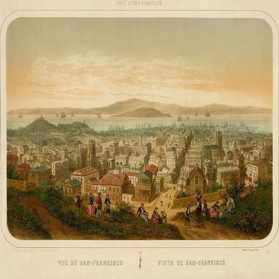 Vue de San Francisco Seaports of America 1860 by Vintage Maps - 28X22 Art Print Poster