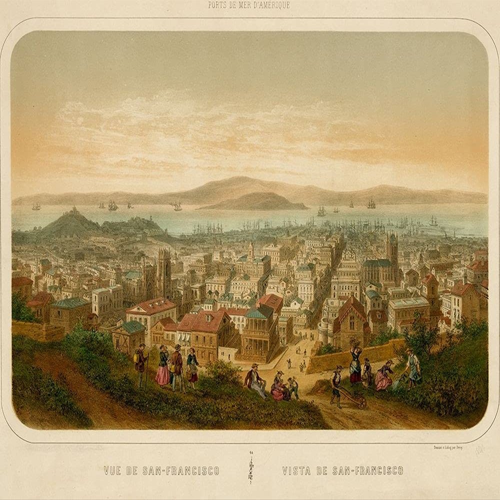 Vue de San Francisco Seaports of America 1860 by Vintage Maps - 28X22 Art Print Poster