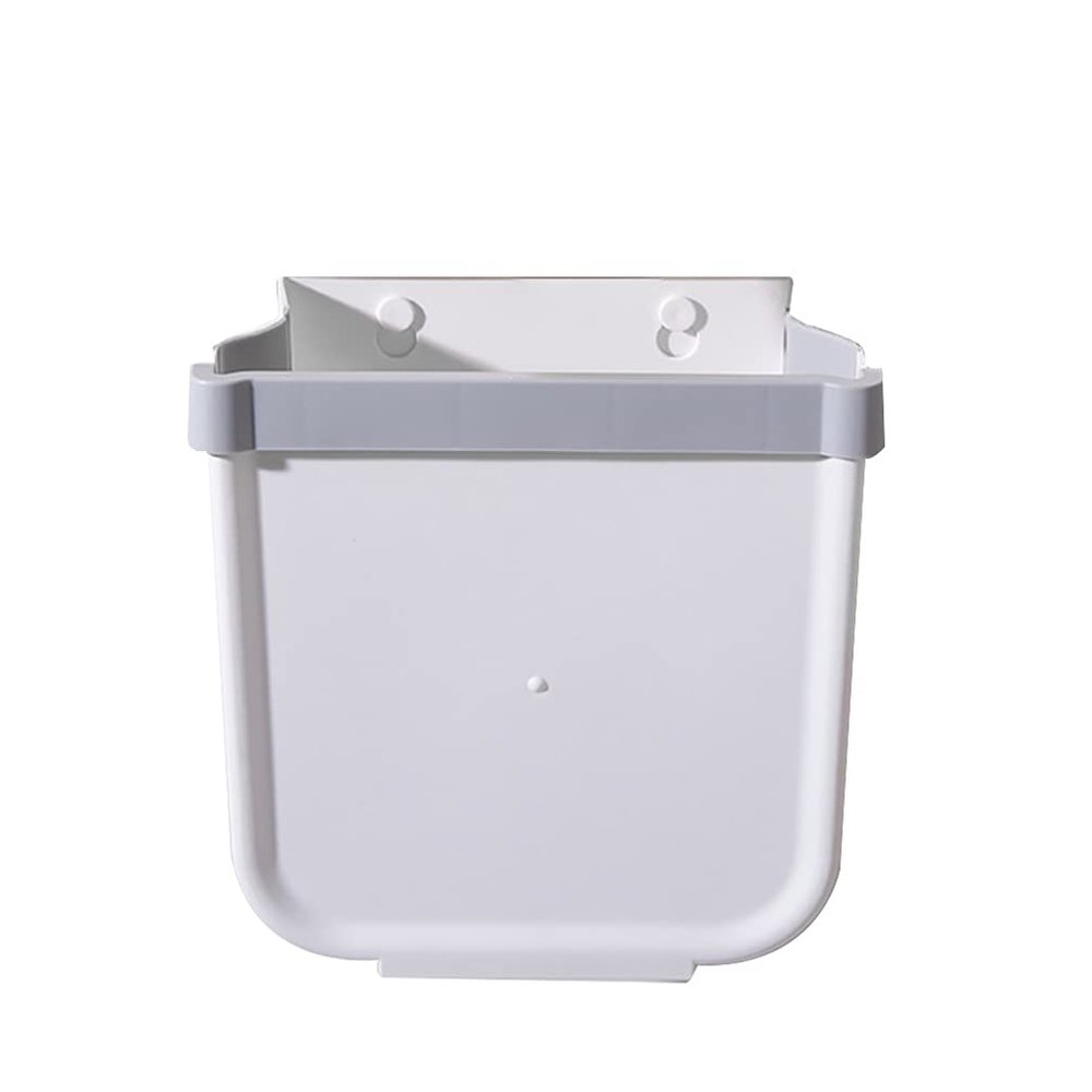 Cabilock 1pc Wall-Mounted Trash Can Garbage Bin for Kitchen Home Use Space-Saving Waste Container Oblique Mouth Design Easy to Install Narrow Spaces White