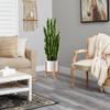2 Set Large Fake Snake Plant 35 Inch Sansevieria Plant Artificial Snake Plants in Pots with Woven Basket Faux Mother In Law Tongue Plant - 30 Leaves Fake Laurentii for Indoor Outdoor Home Office Decor view 4