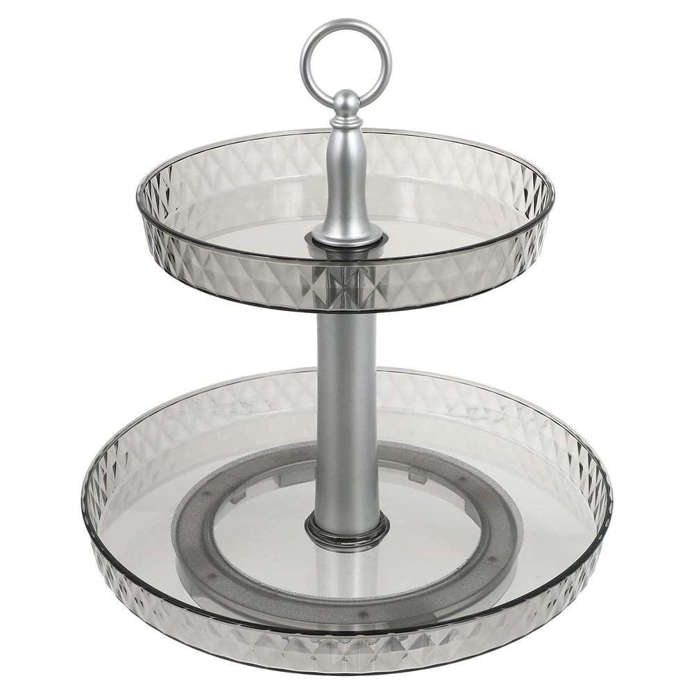 Cabilock Rotating Storage Rack Kitchen Storage Shelf Dual-Layer Organizer Heavy Duty Home Use Shelves