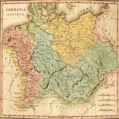 Ancient Germany by Vintage Maps - 28X22 Art Print Poster
