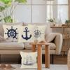 HUYAW Navy Blue Nautical Ocean Boat Anchor Compass Throw Pillow Covers, Sailor Nautical Gifts, Ship Pillow Cases 18 x 18 Inch Home Ship Sofa Decor Set of 4 view 4