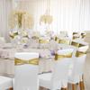 Spandex Chair Sashes - Babenest 50PCS Premium Stretch Cover Band with Buckle Slider Universal Elastic Chair Ties for Wedding Party Ceremony Reception Banquet Decoration (Metallic Gold) view 3