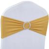 Babenest Spandex Chair Sashes Bows 50PCS Premium Stretch Chair Cover Band with Buckle Slider Universal Elastic Chair Ties for Wedding Party Easter Ceremony Reception Banquet Decoration (Gold) view 1