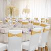 Babenest Spandex Chair Sashes Bows 50PCS Premium Stretch Chair Cover Band with Buckle Slider Universal Elastic Chair Ties for Wedding Party Easter Ceremony Reception Banquet Decoration (Gold) view 3