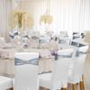 Spandex Chair Sashes Bows - Babenest 50PCS Premium Stretch Chair Cover Band with Buckle Slider Universal Elastic Chair Ties for Wedding Party Ceremony Reception Banquet Decoration (Metallic Silver) view 2