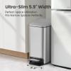 Cesun Small Bathroom Trash Can with Lid Soft Close, Step Pedal, 6 Liter / 1.6 Gallon Stainless Steel Mini Garbage Can for Office, Outdoor Trash Bin with Removable Inner Bucket (Silver) view 2