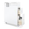 MASAKA B&W Movable Bathroom Storage Cabinet with 2 Drawers and Shelf, Toilet Paper Storage, Corner Shelves, Bathroom Furniture Sets, Side Organizer Toilet view 1