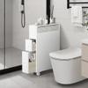 MASAKA B&W Movable Bathroom Storage Cabinet with 2 Drawers and Shelf, Toilet Paper Storage, Corner Shelves, Bathroom Furniture Sets, Side Organizer Toilet view 2