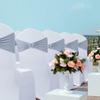 Spandex Chair Sashes Bows - Babenest 50PCS Premium Stretch Chair Cover Band with Buckle Slider Universal Elastic Chair Ties for Wedding Party Ceremony Reception Banquet Decoration (Grey) view 3