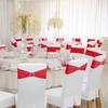 Babenest Spandex Chair Sashes 50PCS Premium Stretch Cover Band with Buckle Slider Universal Elastic Ties for Wedding Party Ceremony Reception Banquet Decoration (Red) view 3
