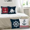HUYAW Navy Blue Nautical Ocean Boat Anchor Throw Pillow Covers, Ship Nautical Gifts, Boat Pillow Cases 18 x 18 Inch Home Ship Sofa Decor Set of 4 view 3