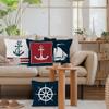 HUYAW Navy Blue Nautical Ocean Boat Anchor Throw Pillow Covers, Ship Nautical Gifts, Boat Pillow Cases 18 x 18 Inch Home Ship Sofa Decor Set of 4 view 4