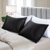 Aormenzy Black Satin Pillowcase for Hair and Skin, Queen Size Set of 2 view 3