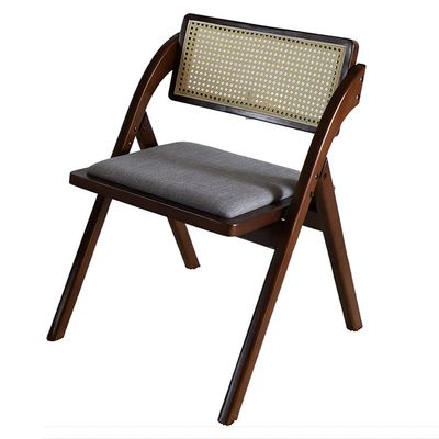 Folding chair Solid Wood Chair Dining Chair Rattan Home Chair Portable Chair Balcony Chair Suitable for Homestay (Color : White, Size : 52 * 60 * 76cm)