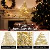 Roylvan Star Tree Topper with 8 Lighting Modes, Glitter Christmas Star Tree Top Light, USB Powered Decorative Treetop Light Xmas Tradition Tree Ornament for Home Decor, 9.8 x 11.8 inch, Gold view 3