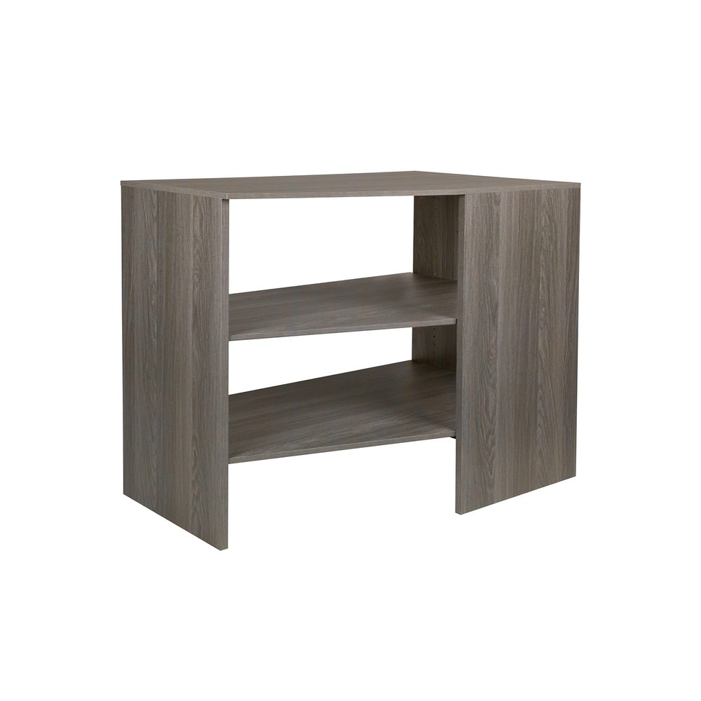 ClosetMaid SuiteSymphony Wood Corner Shelf Unit, 2 Shelves, Adjustable, Stacking, for Storage, Closet, Clothes, Shoes, Dcor, Graphite Grey