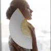 Yookeer 70 Pieces White Paper Hand Held Fan Bamboo Paper Folding Fans for Weddings Foldable Wood Wedding Fans for Guest Bridal Shower Dancing Party DIY Craft Photo Props Wall Decoration view 3