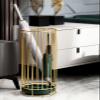 Umbrella Racks Golden Metal Umbrella Stand Umbrella Holder, Corridor Entrance Umbrella Basket with drip Tray and 3 Hooks, Accommodate 10 Umbrellas view 2