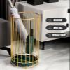 Umbrella Racks Golden Metal Umbrella Stand Umbrella Holder, Corridor Entrance Umbrella Basket with drip Tray and 3 Hooks, Accommodate 10 Umbrellas view 3