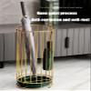 Umbrella Racks Golden Iron Umbrella Stand Umbrella Holder, Umbrella Basket at The Entrance of The Hotel Cafe Corridor, with Drip Tray and 3 Hooks, 22x58cm view 4