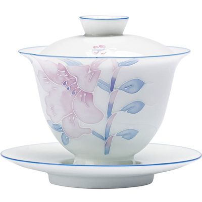 175ML Hand Painted Tea Tureen Porcelain GaiWan Tea Cup Mugs Office Decoration Tea Set