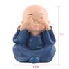 4Pcs Cute Kongfu Monk Figurine Statue, Car Dashboard Ornament Buddha Monks Resin Crafts Ornament Car Interior Display Decoration for Home Office Car Decor view 3
