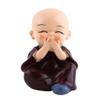 4Pcs Cute Kongfu Monk Figurine Statue, Car Dashboard Ornament Buddha Monks Resin Crafts Ornament Car Interior Display Decoration for Home Office Car Decor view 4