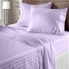 100% Egyptian Cotton 600 Thread Count 6 Pc Bed Sheets-Alaska King Size, Deep Pocket Upto 30-32'' Sheet Set,Lavender Stripe view 1