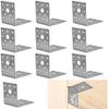 FHYTGBS 10 Pcs Porous L-Shaped Corner Code Heavy Duty 90 Degree Angle Connector L Metal Angle Brackets Steel Sheet Joint Bracket Fastener for Fixing Fence Brackets Windows (6565532mm) view 1