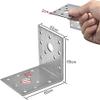 FHYTGBS 10 Pcs Porous L-Shaped Corner Code Heavy Duty 90 Degree Angle Connector L Metal Angle Brackets Steel Sheet Joint Bracket Fastener for Fixing Fence Brackets Windows (6565532mm) view 2